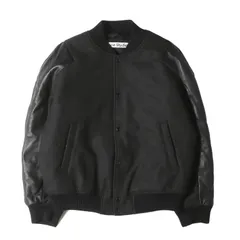 【美品】ACNE STUDIOS アクネ ストゥディオズ ジャケット サイズ:48 / 24AW メランジ ウール＆レザー ボンバージャケット (242129M175000) / ブラック 黒 / アウター ブルゾン ジャンパー 上着【メンズ】【中古】