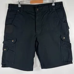 古着 カーハート Carhartt ショートパンツ ダック カーゴ リップストップ 大きいサイズ ショーツ ワーク ハーフ 短パン w40  ブラック メンズ