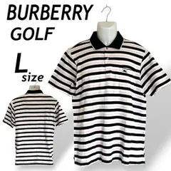 BURBERRY GOLF バーバリーゴルフ メンズ 半袖ポロシャツ L ゴルフウェア 刺繍ロゴ BFV30-621-09 三陽商会 日本製 ボーダー マルチカラー系 (E030)★