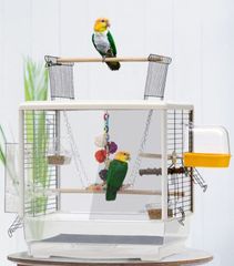 ペットの観賞に 両面クリアタイプS 金網窓 大型鳥かご 鳥かご バードゲージ 鳥小屋 鳥カゴ オウム 透明