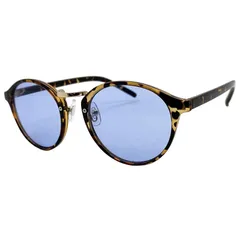 [FaceTrick az Label] ボストンサングラス 男女兼用 紫外線99.9％以上カット ライトカラーサングラス ﾌﾞﾗｳﾝﾃﾞﾐﾌﾚｰﾑ/ﾌﾞﾙｰﾚﾝｽﾞ AZ7108-32 0