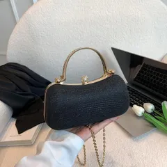 キラキララメクラッチバッグ（ブラック）ショルダーバック結婚式披露宴パーティバック