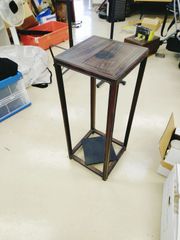 ビンテージ 花台 コンソールテーブル  2段 天然木 高さ73cm 幅30cm 奥行30cm サイドテーブル 飾り棚