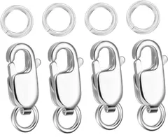 新品 【サージカル ステンレス鋼制】カニカン 13mm 4個 丸カン 4.3mm 約8個入 セット メガネチェーン マスクチェーン グラスチェーン ネックレス ブレスレット アンクレット 金具 留め具 アクセサリー ストラップ パーツ ハンドメイド (ステンレ