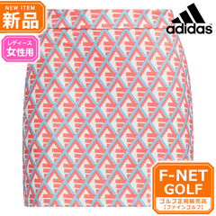 新品 【プリラブドスカーレット】春 夏 モデル adidas アディダス ゴルフウェア IKK43 マルチカラード BOS プリント スカート [吸汗速乾＊インナーパンツ一体型＊丈感短めなIライン] （レディース）