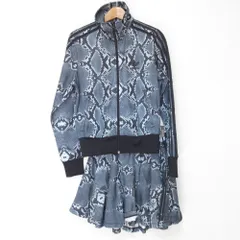 美品 adidas アディダスオリジナルス スネークプリント ファイヤーバード トラックトップ＋ミニスカート セットアップ M グレー レディース 古着 中古 USED