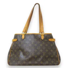 美品 LOUIS VUITTON ルイヴィトン バティニョール オリゾンタル モノグラム レザー トートバッグ M51154 ブラウン系 レディース 古着 中古 USED