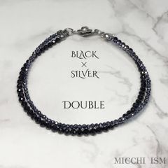 天然ブラックダイヤモンドブレスレット 2mm 細め シンプル キラキラ 