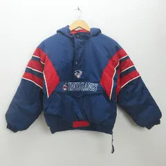90s US古着　MLBインディアンス　ハーフジップフリース　M ネイビー　刺繍 90s US古着 MLBインディアンス ハーフジップフリース M ネイビー