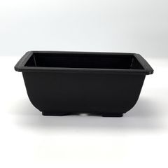 プラ鉢 4号 長角鉢 こげ茶 幅13.2cm×奥行9.6cm×高さ5.5cm 