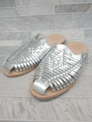 ◇ ⊂ AMIT LEATHER COMPANY アミットレザーカンパニー サンダル サイズ36 シルバー レディース P  【1410230017478】