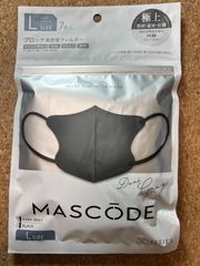 MASCODE マスコード 3Dマスク DARK GRAY L マスク　紐　BKACK
