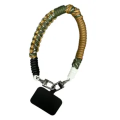 ☆ モスグリーン ☆ 編み込みパラコード ハンドストラップ ハンドストラップ スマホ 携帯ストラップ ショートストラップ 編み込みパラコード 手首 スマホストラップ リストストラップ 落下防止 携帯アクセサリー スマホアクセサリー 大人 おしゃれ かわいい