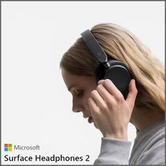 【中古良品】Microsoft　Surface Headphones 2 ブラック QXL-00015ヘッドセットBluetooth 有線 両耳 ヘッドバンドタイプ ケース 