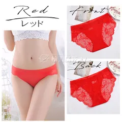 レースショーツ レディース 花柄レース セクシー パンティー パンツ ノーマル フルバック 女性用 下着 ランジェリー ラインが出ない 響きにくい 極薄 スケスケ 透け パンティ M L XL 2L 大きいサイズ 赤 レッド★4