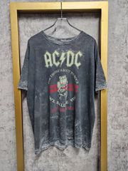 【US古着】AC/DC BRITISH TOUR '82 T-shirt | エーシーディーシー ブリティッシュツアー プリント ロックバンド  バンT グレー XL