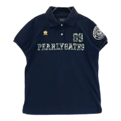 サイズ：0 PEARLY GATES パーリーゲイツ  半袖ポロシャツ ニコちゃん  ネイビー系 [240101448545] ゴルフウェア レディース ストスト