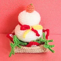ハンドメイド　あみぐるみ　かぎ編み　鏡餅　お正月　お飾り　季節　イベント　飾り物　置物のサムネイル