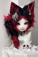 ゆうすぅ　うさぎ　着ぐるみ　 ファースーツ　マスク　コスプレ　コスチューム 着ぐるみヘッド ウサギ耳 ライトピンク 兎面 全頭ヘッド ケモノ