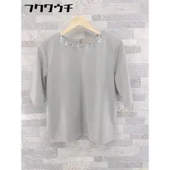 ◇ A day in the life UNITED ARROWS アデイインザライフ ビジュー 長袖 カットソー グレー レディース 【中古】 【1103230003694】