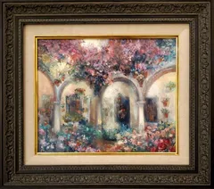 【山陰の風景】 ♦ 森下小枝子 ガラス絵 作家:初期作品 油絵 F4号 山陰の風景】 ♢ 森下小枝子 ガラス絵 作家:初期作品 油絵 F4号