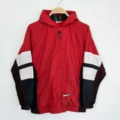 NIKE ナイキ 銀タグ 90s 刺繍ロゴ フーディー ジップアップ ジャケット ブルゾン 90年代 輸入古着 海外古着 【S84-5】