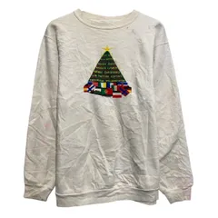 プリントスウェット トレーナー L~ アイボリー イラスト 90s プルオーバー 古着卸 アメリカ仕入 a611-5440