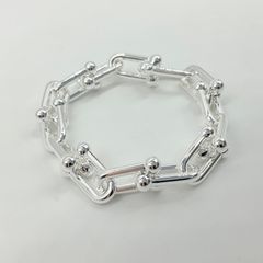 ●【展示未使用品】TIFFANY&Co. ティファニー ハードウェア ラージ リンク ブレスレット ミディアム 14コマ 60153090 スターリングシルバー SV925 Ag925 【中古】SAランク　5_285