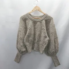 ◇ ⊇ KOBE LETTUCE コウベレタス 花柄 ニット バルーンスリーブ 長袖 セーター サイズ表記なし モカ レディース E  【1501160027023】