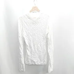 ◇ ⊂ Φ ZARA ザラ 総柄 長袖 カットソー サイズS ホワイト系 レディース E  【1410100036202】