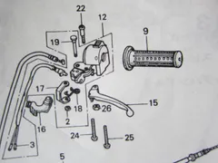 ★ホンダ純生・モトコンポ　専用ハンドル（左側）レバー新品　QR50