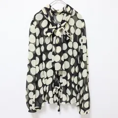モガ MOGA シャツ ブラウス トップス チュニック シースルー スカーフ付き ドット 総柄 [x956914n]
