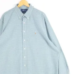 古着 大きいサイズ 旧タグ 90's ポロラルフローレン 長袖ボタンダウンシャツ メンズUS-XLサイズ tn-1669n
