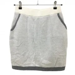 【新品】エフィカスブラン ニットスカート 白×ライトグレー ウール混 内側起毛インナーパンツ レディース L ゴルフウェア efficace