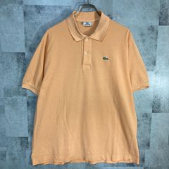 LACOSTE ラコステ 半袖 ポロシャツ 鹿子 ワンポイント刺繍ロゴ オレンジ XL