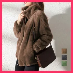 【スタッフおすすめ！】 ボアジャケット レディース 起毛ブルゾン ボアブルゾンお洒落/無地長袖ブルゾン/ハイネックアウター 立ち襟 ふわふわジャケット ジップアッ おすすめ おしゃれ　かわいい　人気 2DAIHT-001