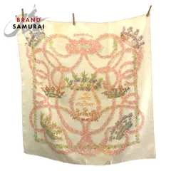 HERMES エルメス LE SACRE DU PRINTEMPS カレ90 アイボリー ピンク  