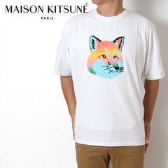 メゾン キツネ MAISON KITSUNE  バイブラント フォックスヘッド イージーTシャツ【WHITE】 KM00118KJ0008  WHITE/【2023SS】m-tops