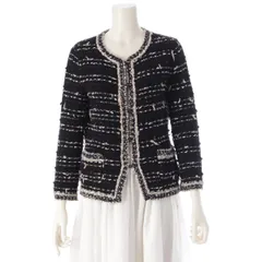 CHANEL ノーカラージャケット フリンジ ツイード ココマーク 花 36 楽天市場】ノーカラージャケット レディース（ブランドシャネル