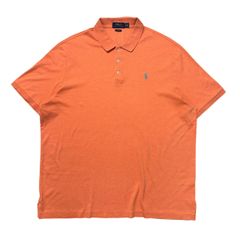 XLサイズ 古着 POLO RALPH LAUREN ポロ ラルフローレン 天竺素材 ワンポイント ポロシャツ ビッグサイズ オレンジ
