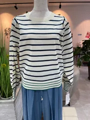 le chanter タックスリーブプルオーバー トップス　ネイビー　ホワイト　ボーダー