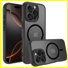 iphone 16 pro ケース iphone ケース iphone 16 pro ケース スマホカバー マット半透明 マグネット搭載 ワイヤレス充電 耐衝撃 指紋防止 滑り止め 米軍MIL規格・Magsafe対応 アイフォン16 pro 用カバー インチ
