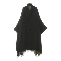 Yohji Yamamoto POUR HOMME (ヨウジヤマモト プールオム) 21AW I-Wフェイス ダブルフェイス ツイード チェック ハギレ パッチワーク マント コート ブラック HX-C14-109のサムネイル