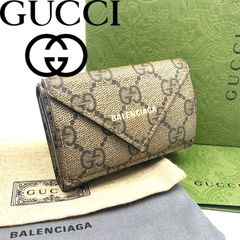 限定品】GUCCI × BALENCIAGA ザ ハッカー GGスプリーム 三つ折り 財布
