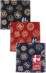 Y's factory ハンカチ 日本製 2枚 3枚 ランダム セット メンズ 和風柄 ハンドタオル コットン 綿100％ 国産 ギフト 結婚式 お祝い 返礼品 内祝い( 3枚セットC,  ノーマル)