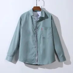 ☆ 長袖×グリーン ☆ XLサイズ ☆ シャツ 長袖 半袖 メンズ シャツ メンズ 半袖 長袖 ワイシャツ カジュアルシャツ 長袖シャツ 半袖シャツ 重ね着 ボタン 胸ポケット ポケット シンプル カジュアル ベーシック 無地 軽量 軽い 通気性