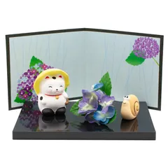 新品 萬古焼 置き物 インテリア オブジェ 卓上 飾り 「 日本の歳時シリーズ 」 6月 梅雨げしき 部屋飾り 玄関飾り 置物 ミニ コンパクト 日本製 18706