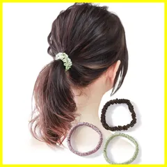 【新着商品】シルク シュシュ 100% 髪にやさしく跡がつかない ヘアゴム 髪ゴム シーン別で使える 美容師監修 3個セット (アソートB)
