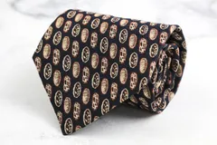 ミッソーニ ブランド ネクタイ 総柄 ドット パネル柄 幾何学模様 シルク イタリア製 PO メンズ ネイビー Missoni 【中古】