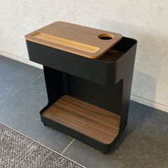 【 GARAGE / ガラージ 】 スチールワゴン 黒 サンプル品 キャスター付き ( サイドワゴン オフィスワゴン 2段 仕事用 学習用 ラック 収納 整理 ファイル置き 丈夫 デスク下 机の下 コンパクト 二段)